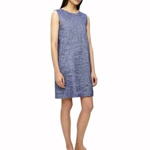 THEORY Adraya Sleeveless Linen Shift Dress